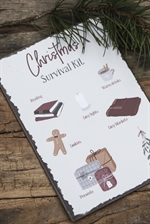 70081-00 Metalskilt Christmas Survival Kit fra Ib Larusen liggende - Tinashjem